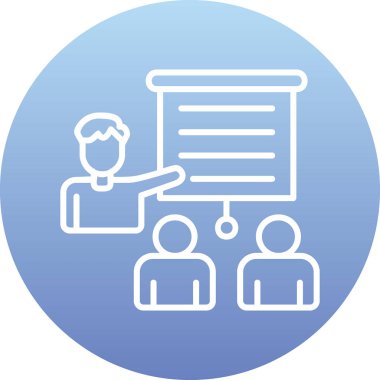 izleyici sunum simgesi vektör illüstrasyonu