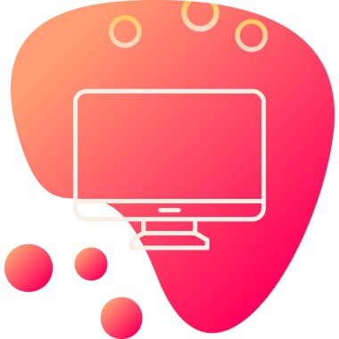 Bilgisayar monitörü. Web simgesi basit illüstrasyon 
