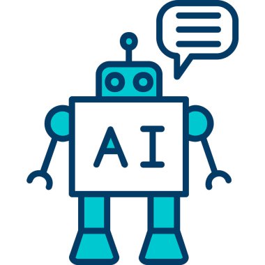  Chatbot simgesi, vektör illüstrasyonu basit tasarım