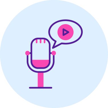 Medya podcast 'inin vektör illüstrasyonu