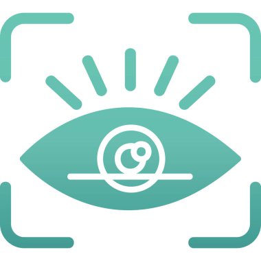 retina tarama simgesi, vektör illüstrasyonu 