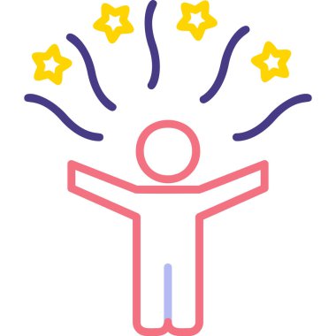 Mutlu çocuk ikonu, vektör stili tasarım. Kutlama