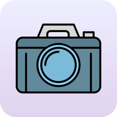 Bir kamera simgesinin vektör illüstrasyonu 