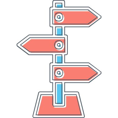 yön işareti simgesi, vektör illüstrasyonu 