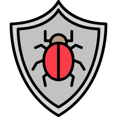 Antivirüs web simgesi, vektör çizimi