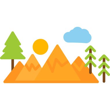 Bir dağ manzarasının vektör çizimi 