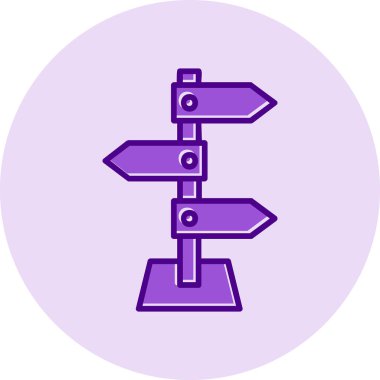 yön işareti simgesi, vektör illüstrasyonu 