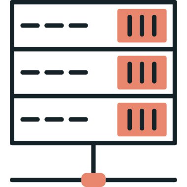 bilgisayar sunucu simgesi, vektör illüstrasyonu basit tasarım