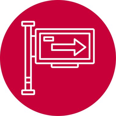 Tek Yol İşaret Ağı simgesi, vektör illüstrasyonu