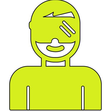 Artırılmış gerçeklik gözlüğü olan adam ikon vektör illüstrasyon tasarımı