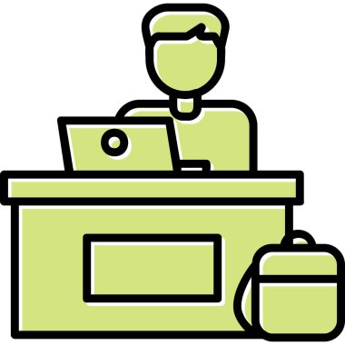 ofis çalışanı simgesi vektör illüstrasyon