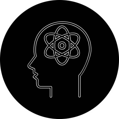 İnsan beyni simgesi, basit vektör çizimi 