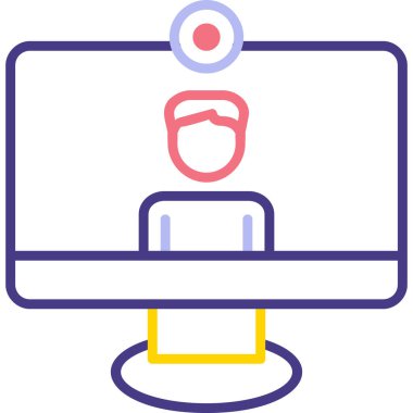 Video Arama simgesi, düz tasarım