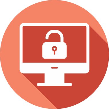 Güvenli olmayan bilgisayar vektör simgesi modern basit illüstrasyon