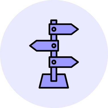 yön işareti simgesi, vektör illüstrasyonu 