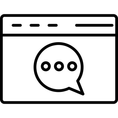 Web sohbet Simgesi Basit Vektör İllüstrasyonu