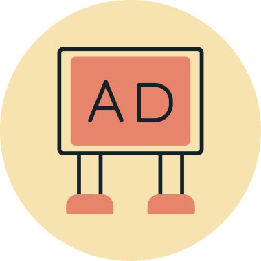 Poster ağ simgesi, vektör illüstrasyonu