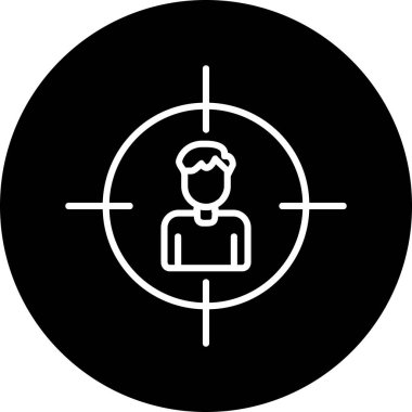 İnsan hedef simgesi, vektör illüstrasyonu basit tasarım