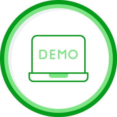 Dizüstü bilgisayar web simgesi vektör illüstrasyonunda demo metni