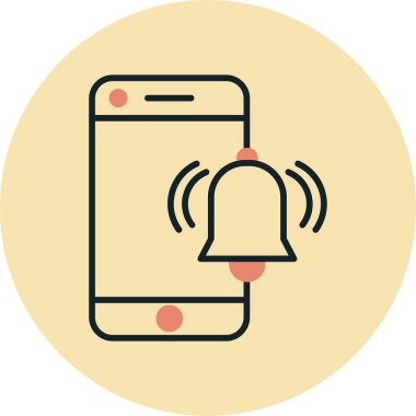 telefon bildirim simgesi, vektör illüstrasyonu basit tasarım