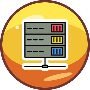 bilgisayar sunucu simgesi, vektör illüstrasyonu basit tasarım