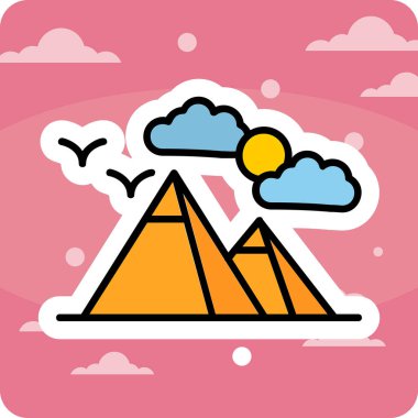 Piramitler. Web simgesi basit illüstrasyon