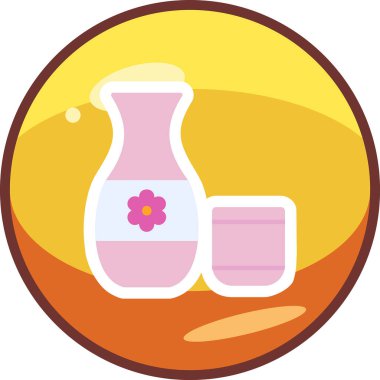 Kavanoz ikon vektör illüstrasyonunda alkol sakesi