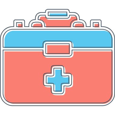 İlk Yardım Kit web simgesi, vektör illüstrasyonu 