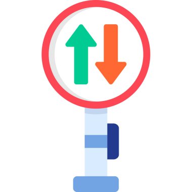 İki yönlü yol simgesi vektör illüstrasyonu