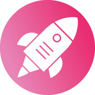 Roket. Web simgesi basit illüstrasyon 