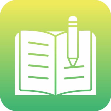 kitap ve kalem ikonu vektör illüstrasyonu