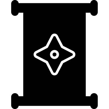  Eski parşömen simgesi, vektör illüstrasyonu basit tasarım