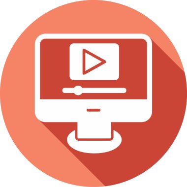 Video oynatıcı ikon vektör illüstrasyonu 