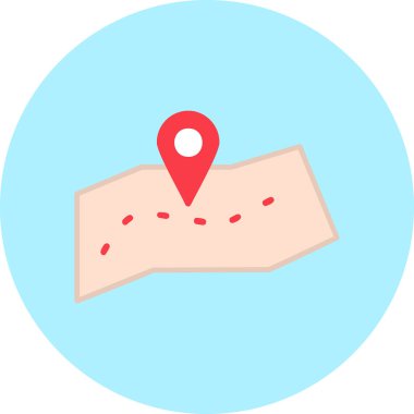 harita simgesinin vektör illüstrasyonu 