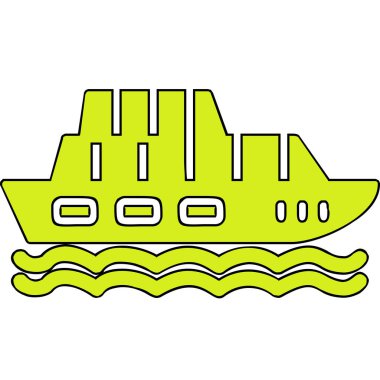 Yolcu gemisi. Web simgesi basit illüstrasyon