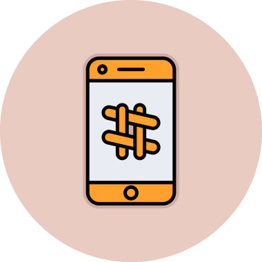 akıllı telefon simgesi, etiket işareti çizimi