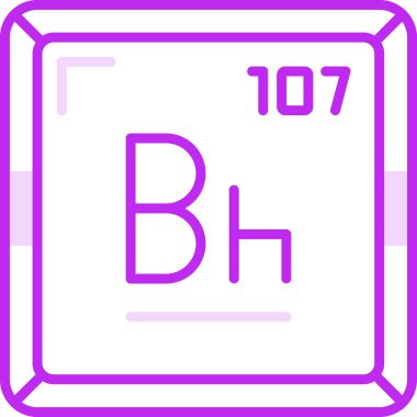 Bohrium kimyasal element web simgesi, basit illüstrasyon