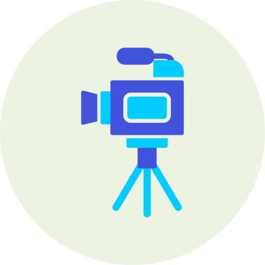 Film kamerası. Web simgesi basit illüstrasyon 