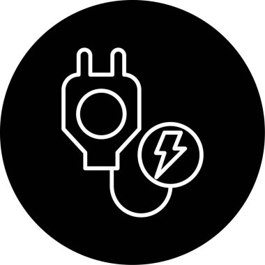 Elektrik prizi ve yıldırımın vektör çizimi