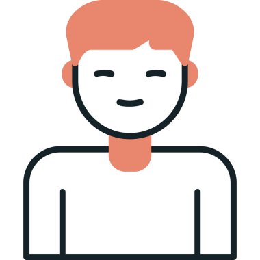  Erkek kullanıcı. Web simgesi basit illüstrasyon