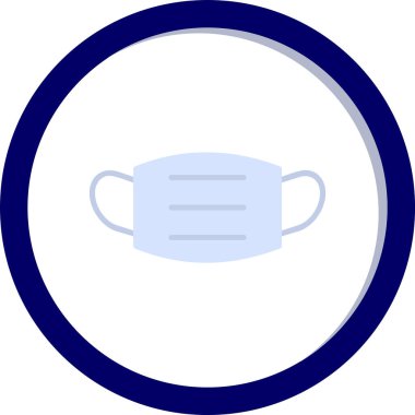 Tıbbi maske ikonu, düz stil. vektör illüstrasyonu 