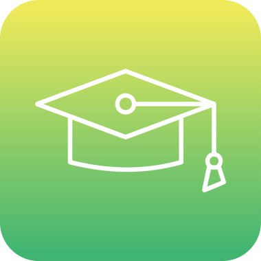 Mortarboard web simgesi basit illüstrasyon