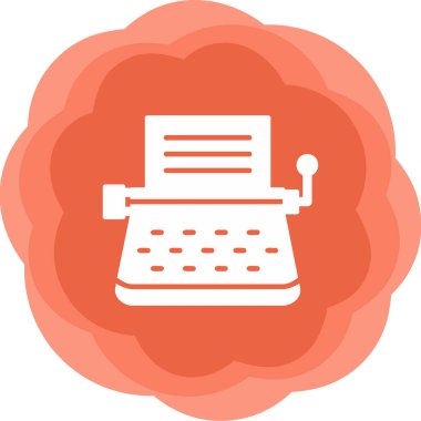 Daktilo. Web simgesi basit illüstrasyon 