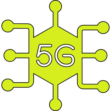 5g ağ vektör simgesi, ağ için renkli şablon