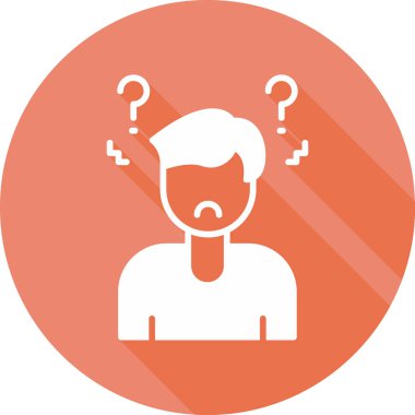 Soru işaretli adam. vektör illüstrasyonu