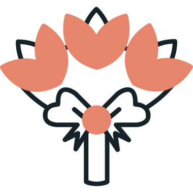 Çiçek buketi. Web simgesi basit illüstrasyon