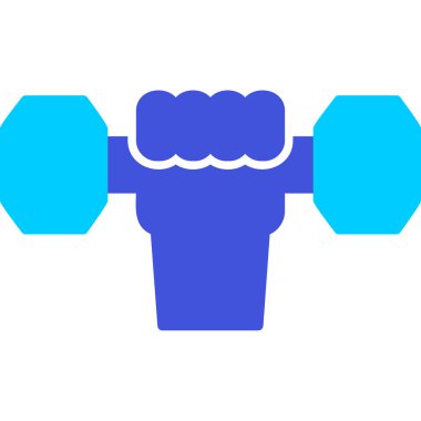 Dumbbell simgesi ile El 'in vektör illüstrasyonu 