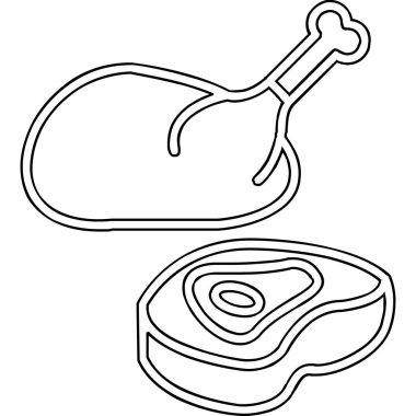 tavuk eti, ağ basit illüstrasyon