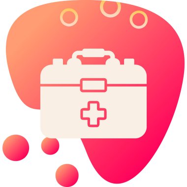 İlk Yardım Kit web simgesi, vektör illüstrasyonu 