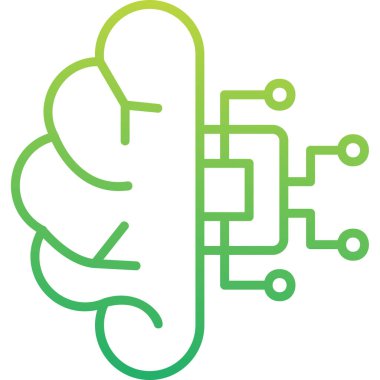 Makine Öğrenme Simgesi, Yapay Zeka düğmesi, vektör illüstrasyonu 